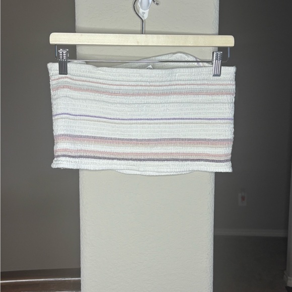 American Eagle Striped Elastic Cropped and Sleeveless Top Cotton Blend - Picture 6 of 6